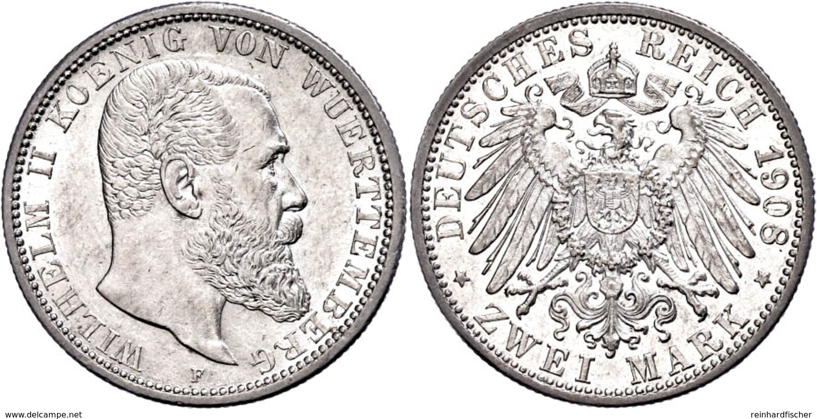 2 Mark, 1908, Wilhelm II., Vz., Katalog: J. 174 Vz - Altri & Non Classificati