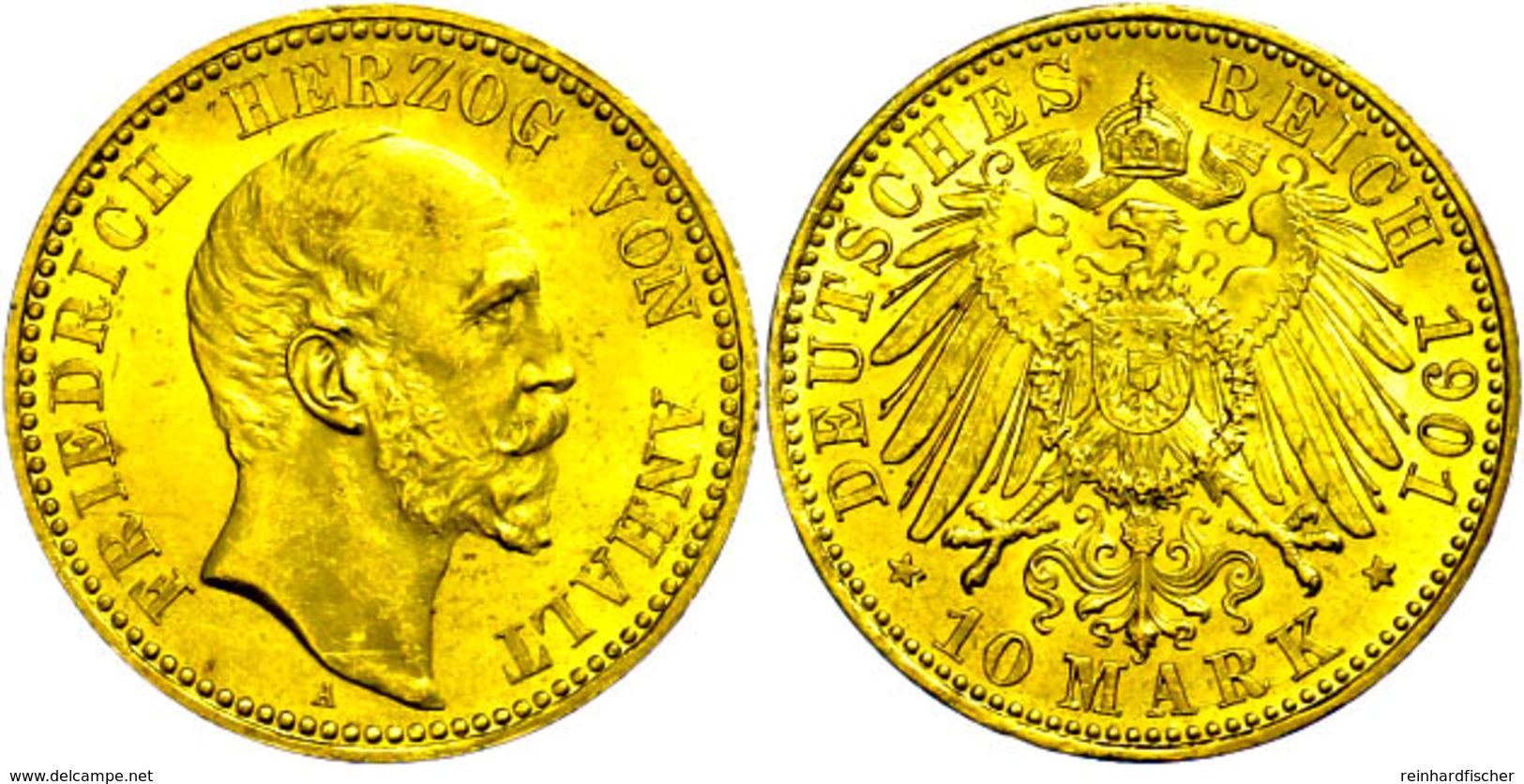10 Mark, 1901, Friedrich I., Vz-st., Katalog: J. 180 Vz-st - Sonstige & Ohne Zuordnung
