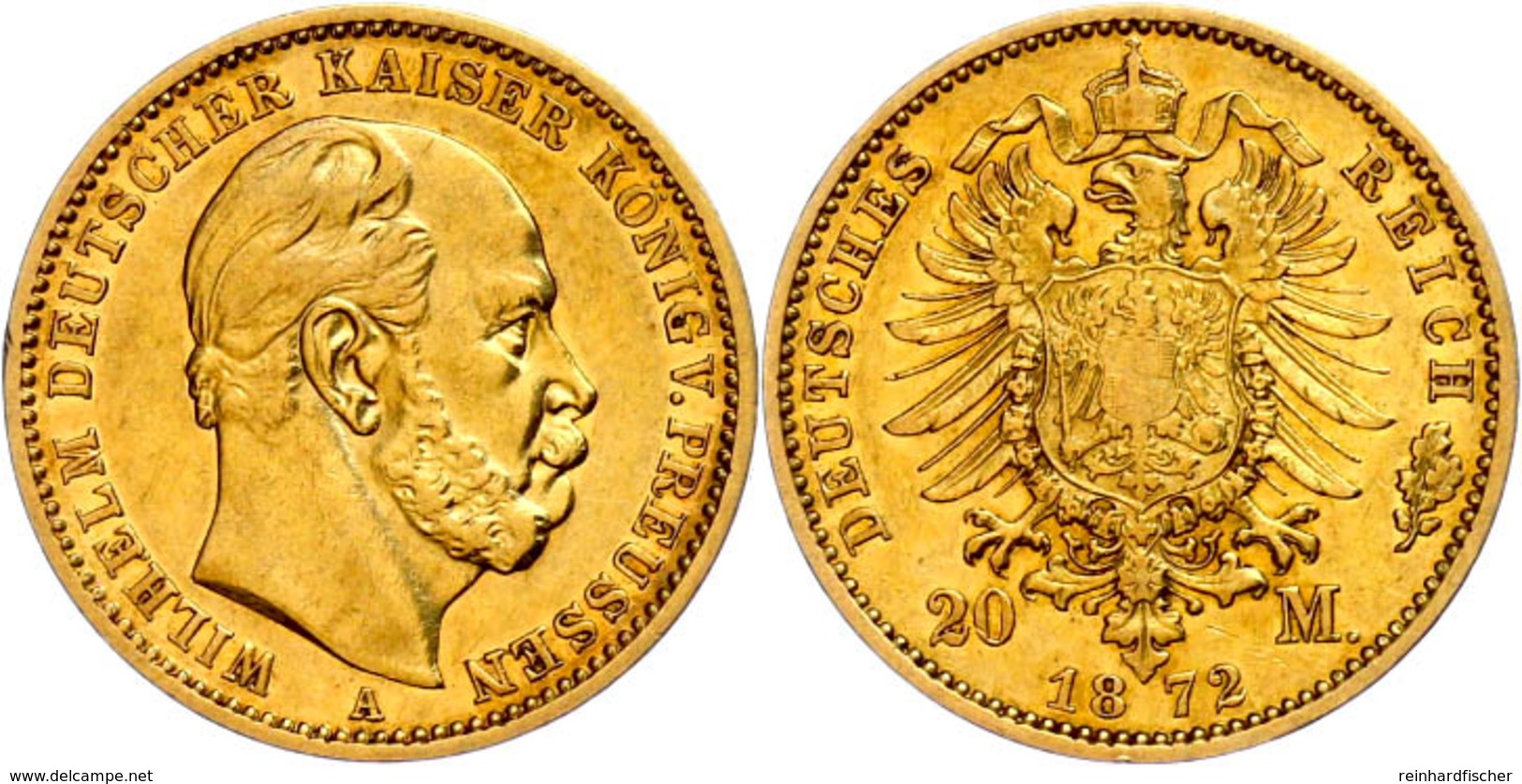 20 Mark, 1872, Wilhelm I., Mzz A, Ss., Katalog: J. 243 Ss - Other & Unclassified