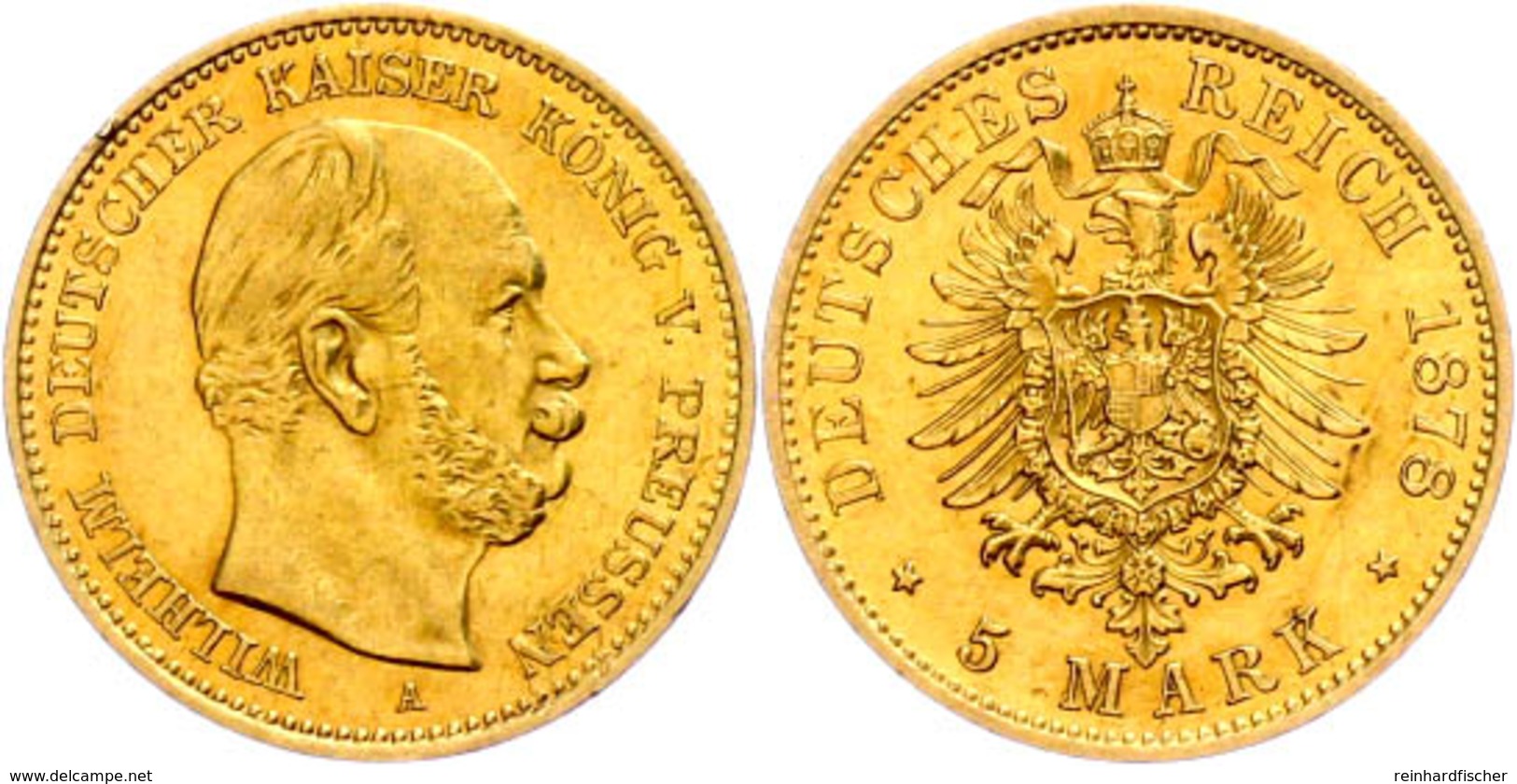 5 Mark, 1878, Wilhelm I., Ss., Katalog: J. 244 Ss - Altri & Non Classificati