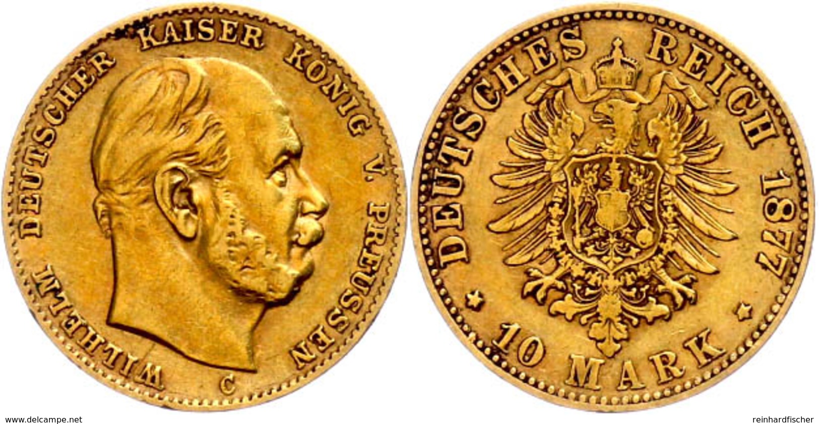 10 Mark, 1877, Wilhelm I., Mzz C, Ss., Katalog: J. 245 Ss - Altri & Non Classificati