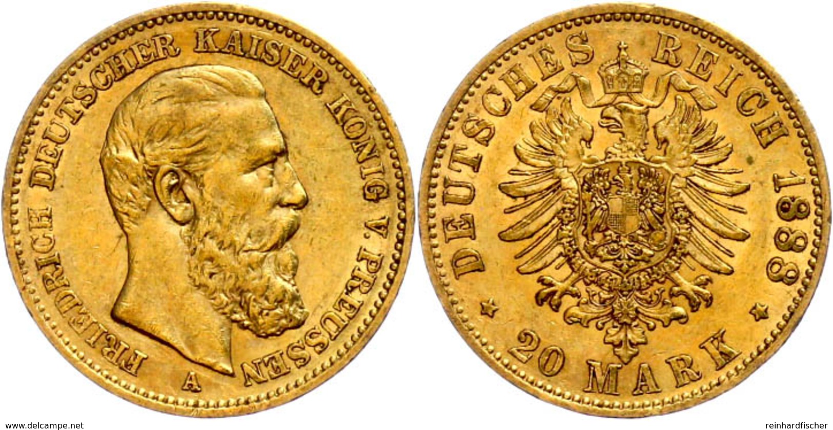 20 Mark, 1888, Friedrich III., Ss., Katalog: J. 248 Ss - Other & Unclassified