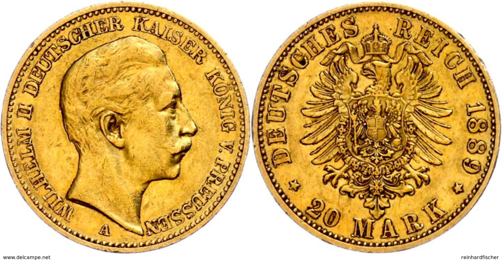 20 Mark, 1889, Wilhelm II., Ss., Katalog: J. 250 Ss - Altri & Non Classificati