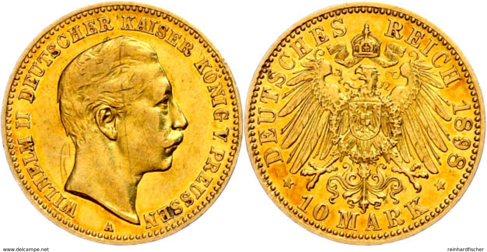 10 Mark, 1898, Wilhelm II., Ss-vz., Katalog: J. 251 Ss-vz - Other & Unclassified