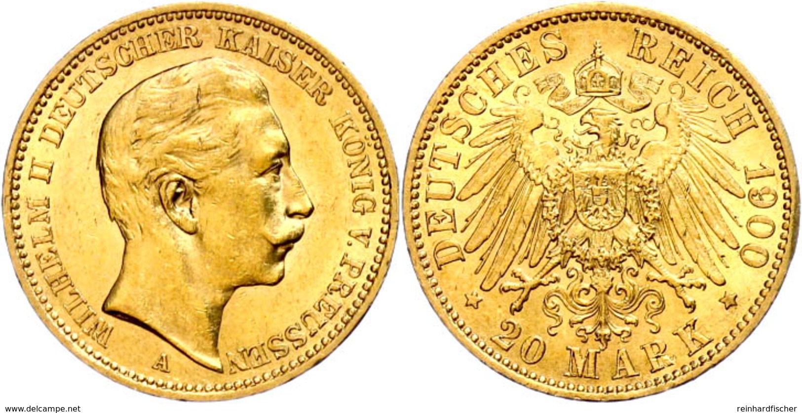 20 Mark, 1900, Wilhelm II., Kl. Rf., Ss-vz., Katalog: J. 252 Ss-vz - Altri & Non Classificati