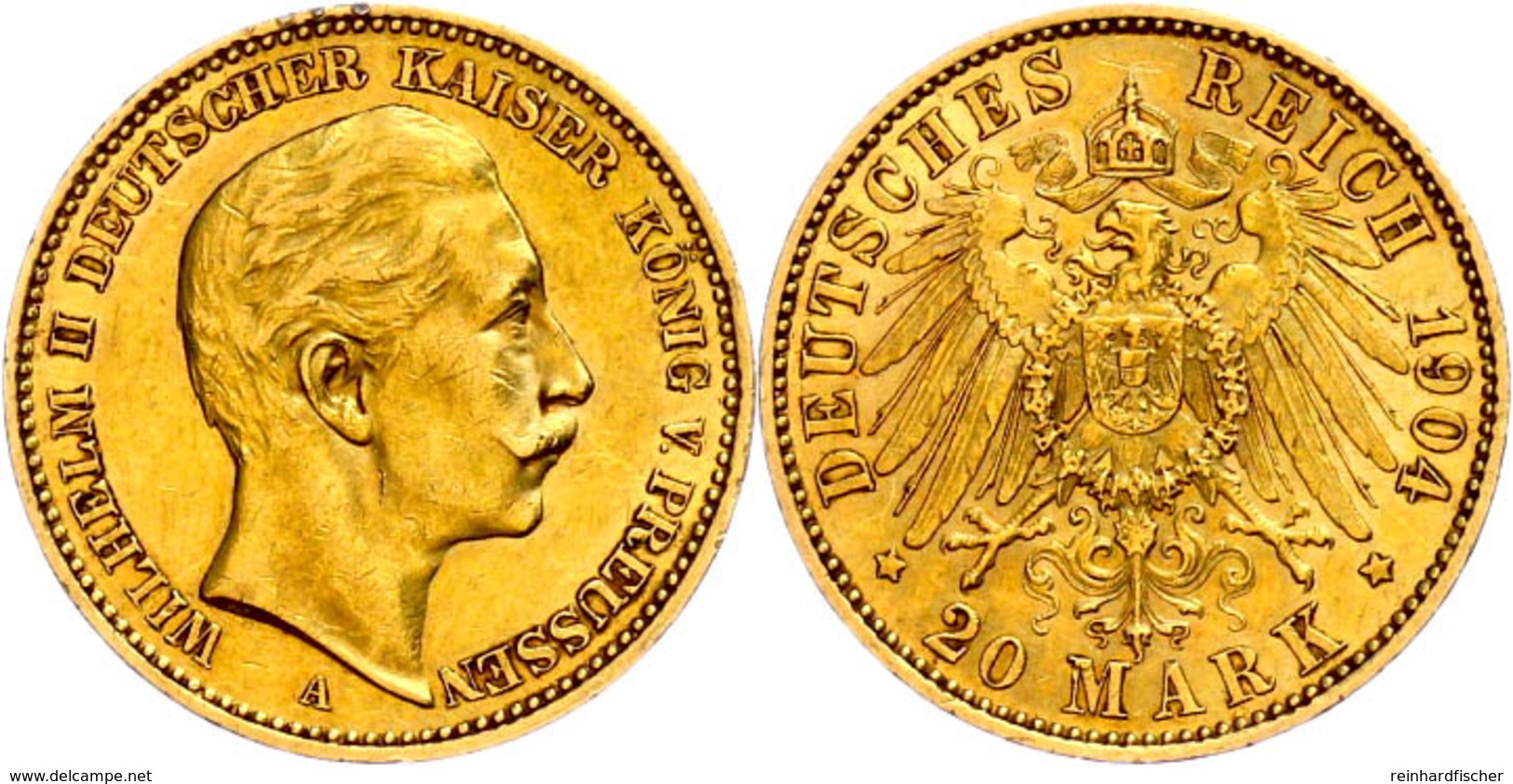 20 Mark, 1904, Wilhelm II., Kleinere Randfehler, Ss-vz., Katalog: J. 252 Ss-vz - Altri & Non Classificati