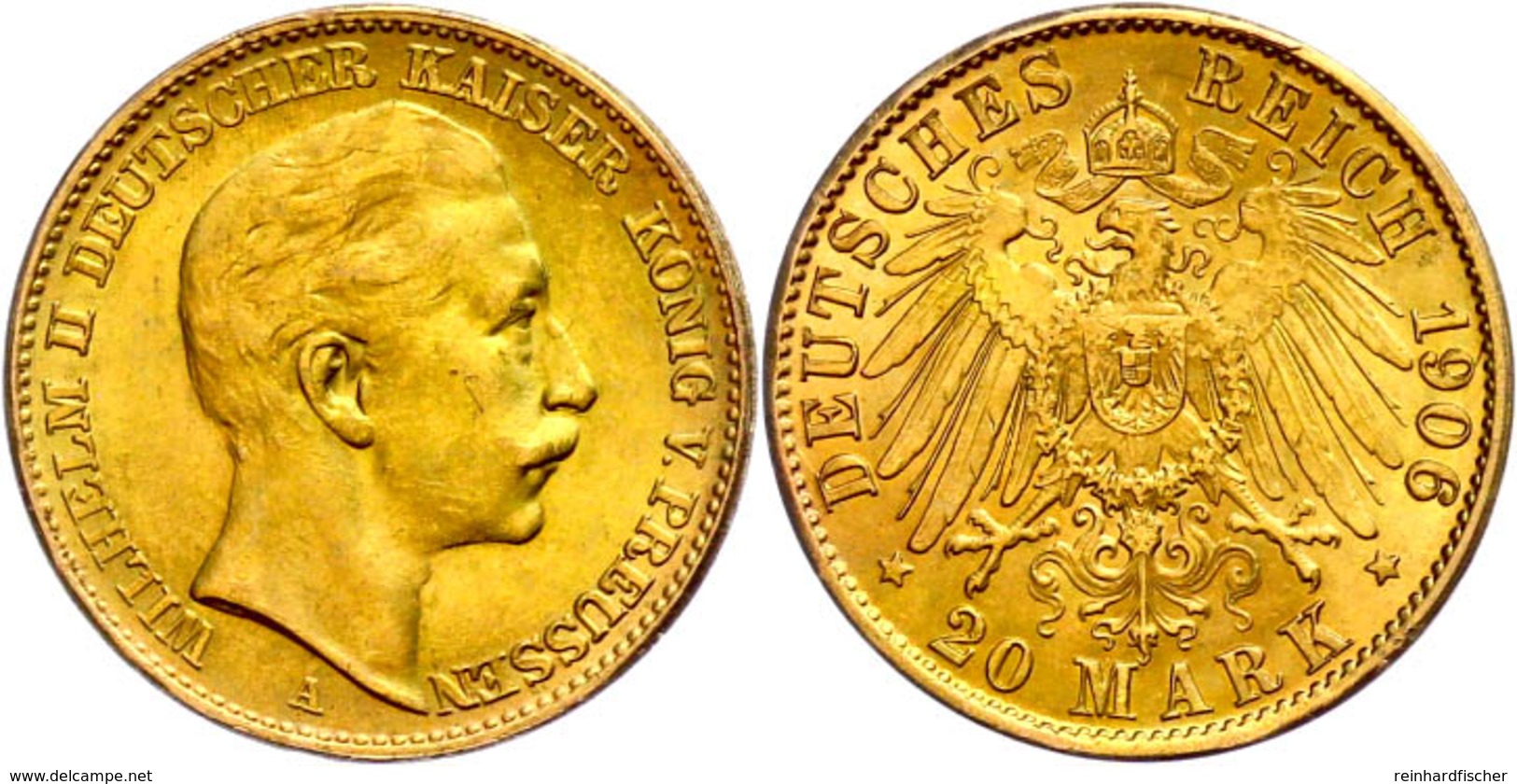 20 Mark, 1906, Wilhelm II., Ss., Katalog: J. 252 Ss - Altri & Non Classificati