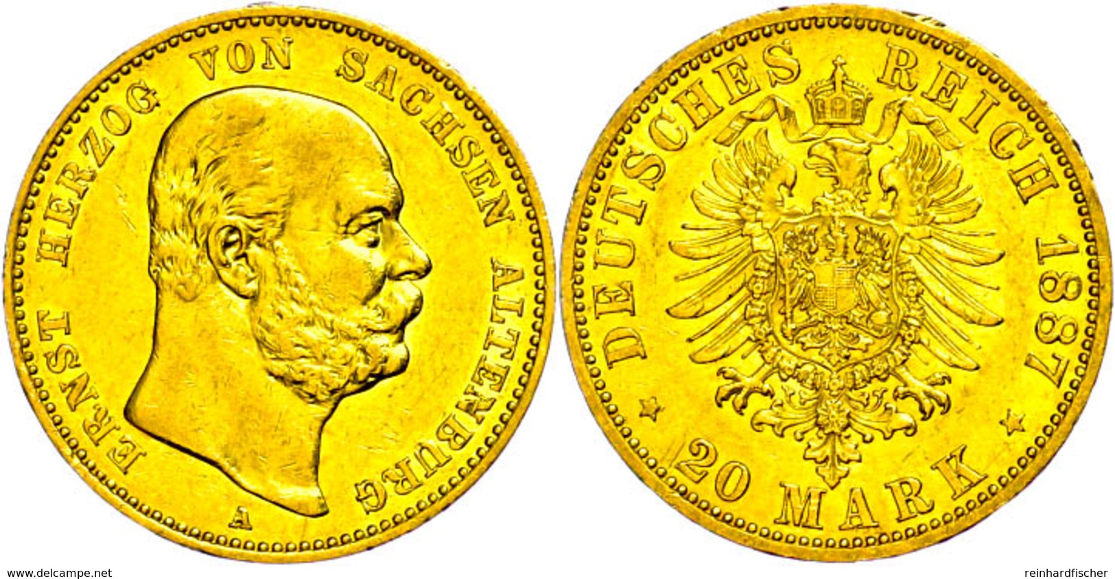 20 Mark, 1887, Ernst, Randfehler, Ss. Mit Aktueller Kurz-Expertise Franquinet., Katalog: J. 269 Ss - Other & Unclassified