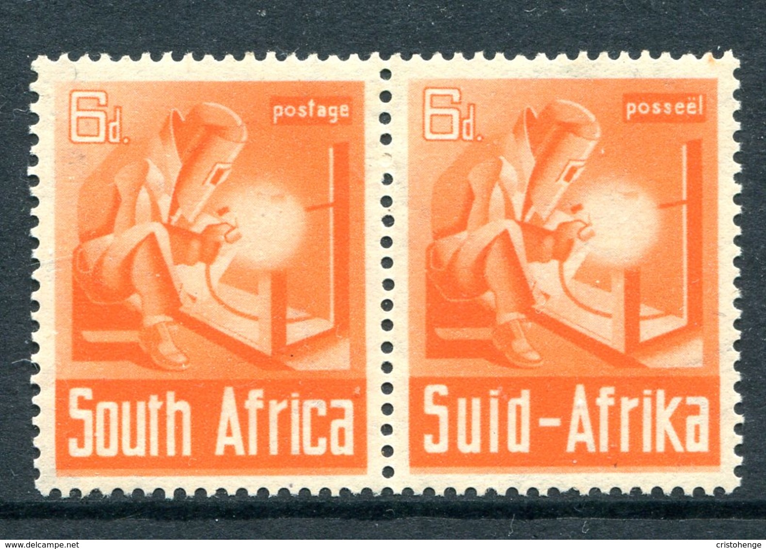 South Africa 1941-46 War Effort - 6d Electric Welding LHM (SG 93) - Unused Stamps