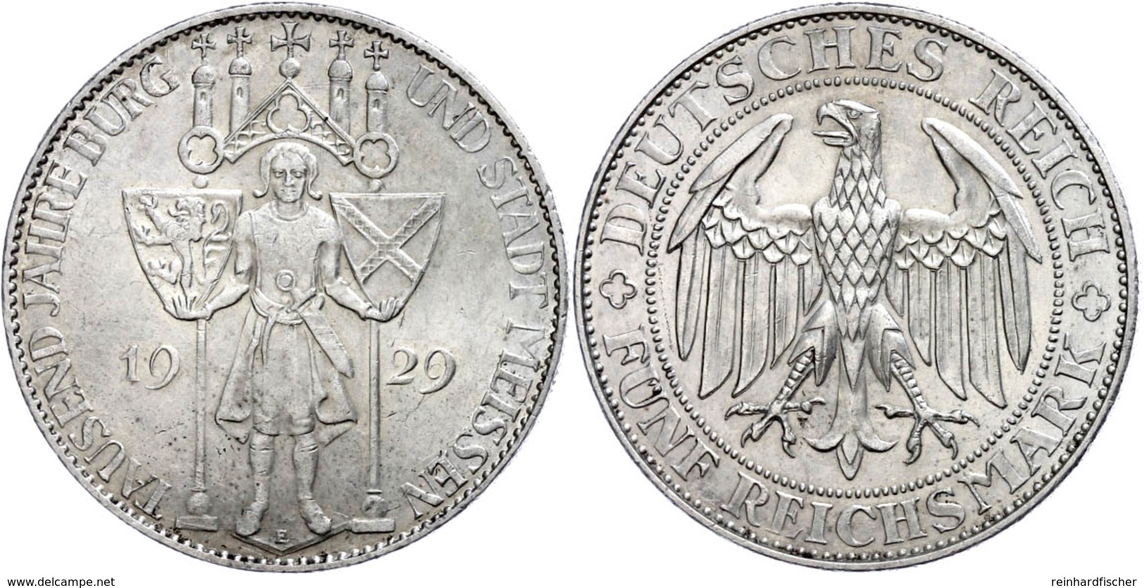 5 Reichsmark, 1929, Meißen, Vz., Katalog: J. 339 Vz - Altri & Non Classificati