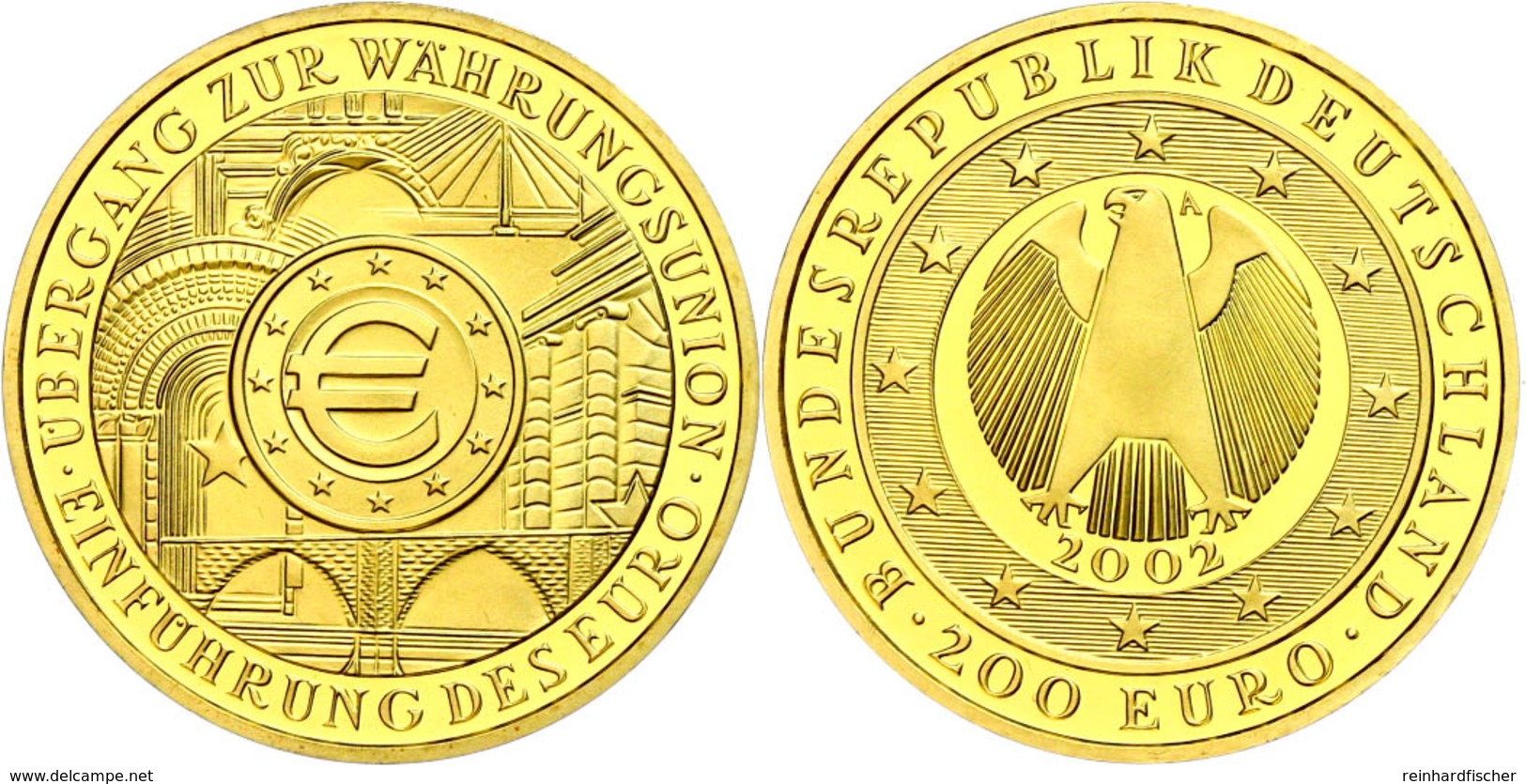 200 Euro, Gold, 2002, A, Währungsunion, Mit Zertifikat In Ausgabeschatulle, St., Katalog: J. 494 St - Altri & Non Classificati