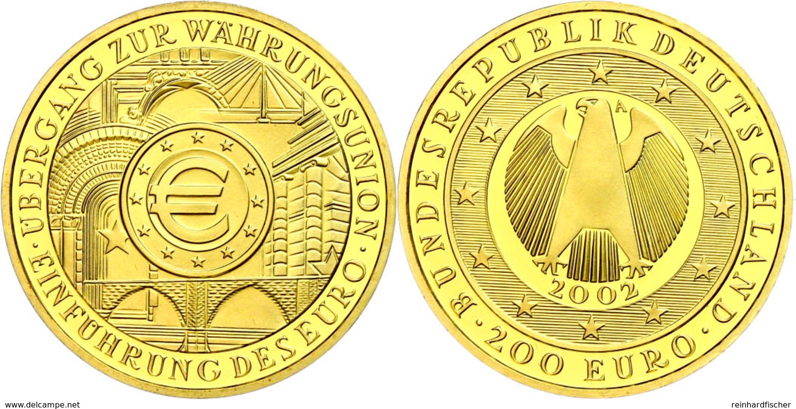 200 Euro, Gold, 2002, A, Währungsunion, Mit Zertifikat In Ausgabeschatulle, St., Katalog: J. 494 St - Other & Unclassified