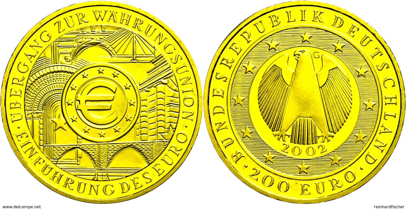 200 Euro, Gold, 2002, G, Währungsunion, Mit Zertifikat In Ausgabeschatulle, St., Katalog: J. 494 St - Other & Unclassified