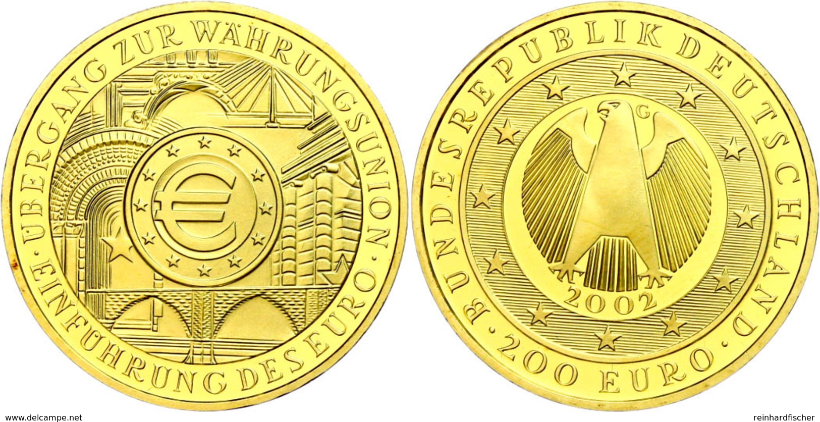 200 Euro, Gold, 2002, G, Währungsunion, Mit Zertifikat In Ausgabeschatulle, St., Katalog: J. 494 St - Other & Unclassified