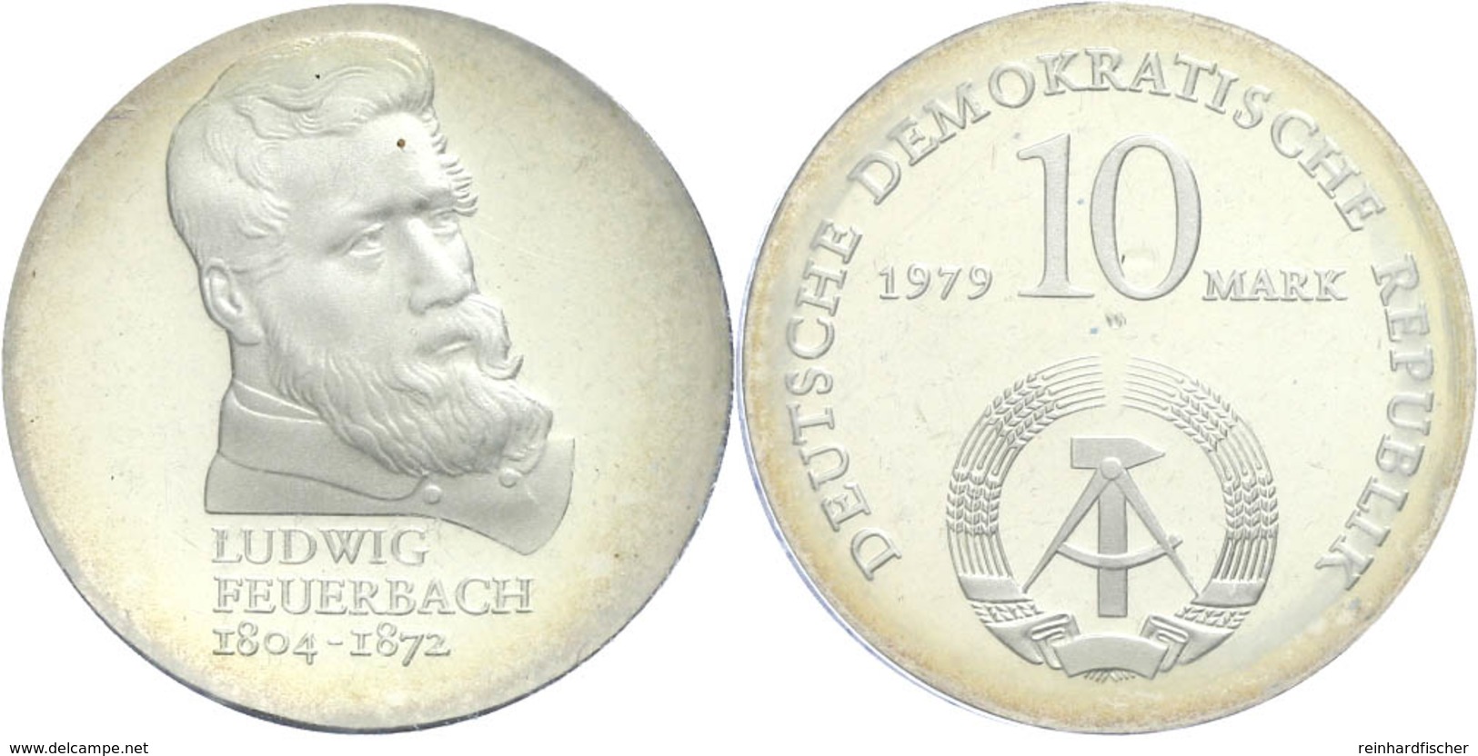 10 Mark, 1979, Ludwig Feuerbach, In Hartplastik Verplombt (Plastik Klebrig), PP., Katalog: J. 1574 PP - Other & Unclassified