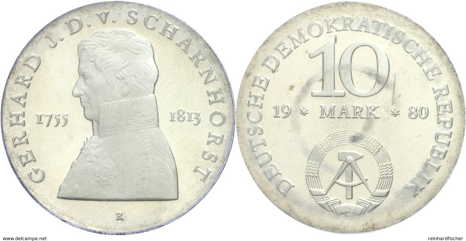 10 Mark, 1980, Scharnhorst, In Hartplastik Verplombt, PP., Katalog: J. 1577 PP - Altri & Non Classificati