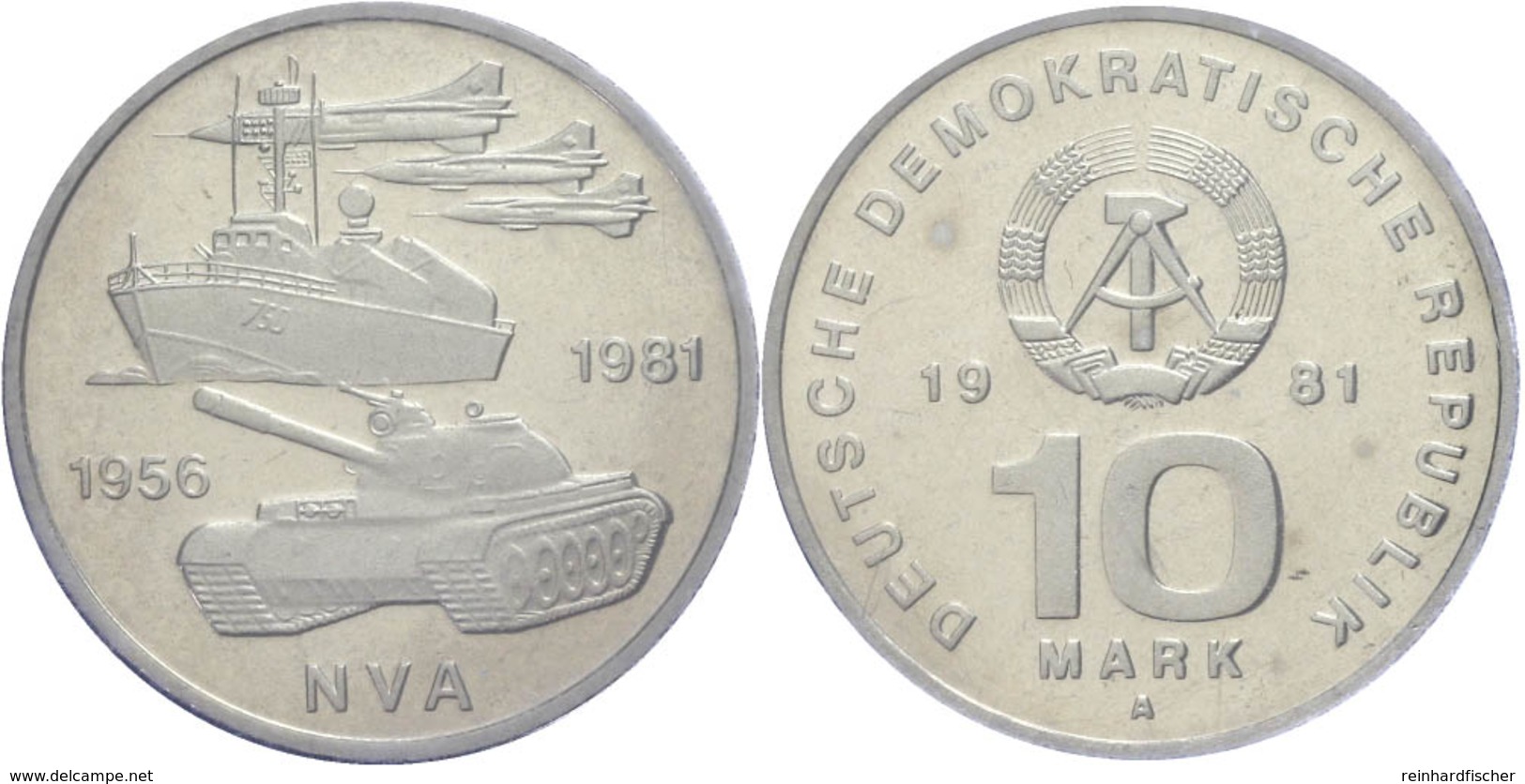 10 Mark, 1981, 25 Jahre NVA, In Hartplastik Verplombt, PP., Katalog: J. 1578 PP - Other & Unclassified