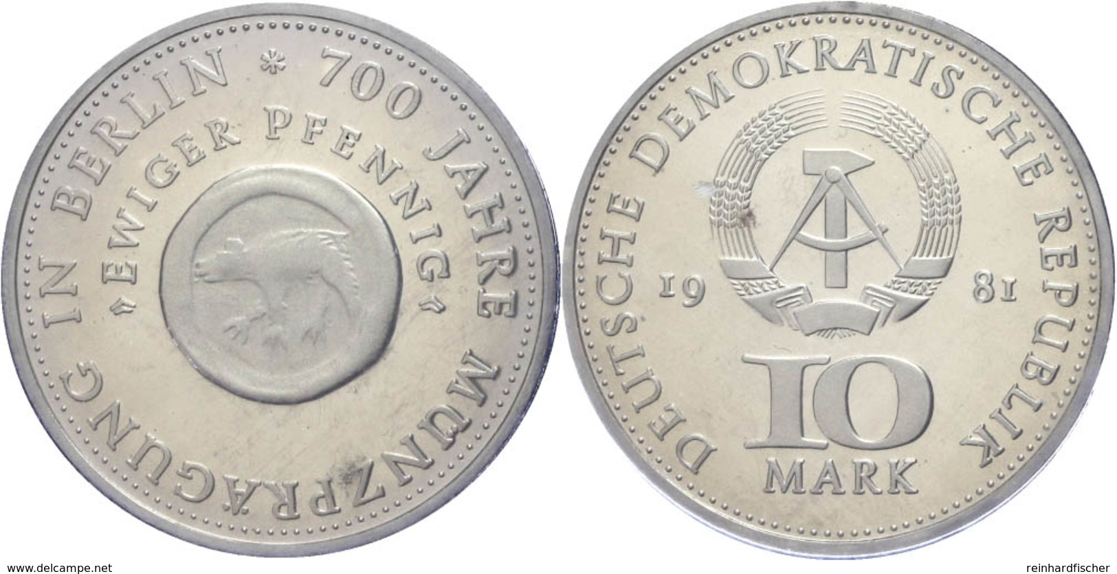 10 Mark, 1981, 700 Jahre Münzprägung In Berlin, In Hartplastik Verplombt, PP., Katalog: J. 1582 PP - Other & Unclassified