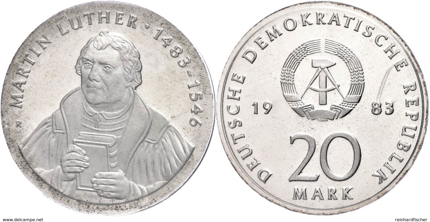 20 Mark, 1983, Luther, In Hartplastik Verplombt (Plastik Etwas Beschädigt), PP., Katalog: J. 1591 PP - Other & Unclassified