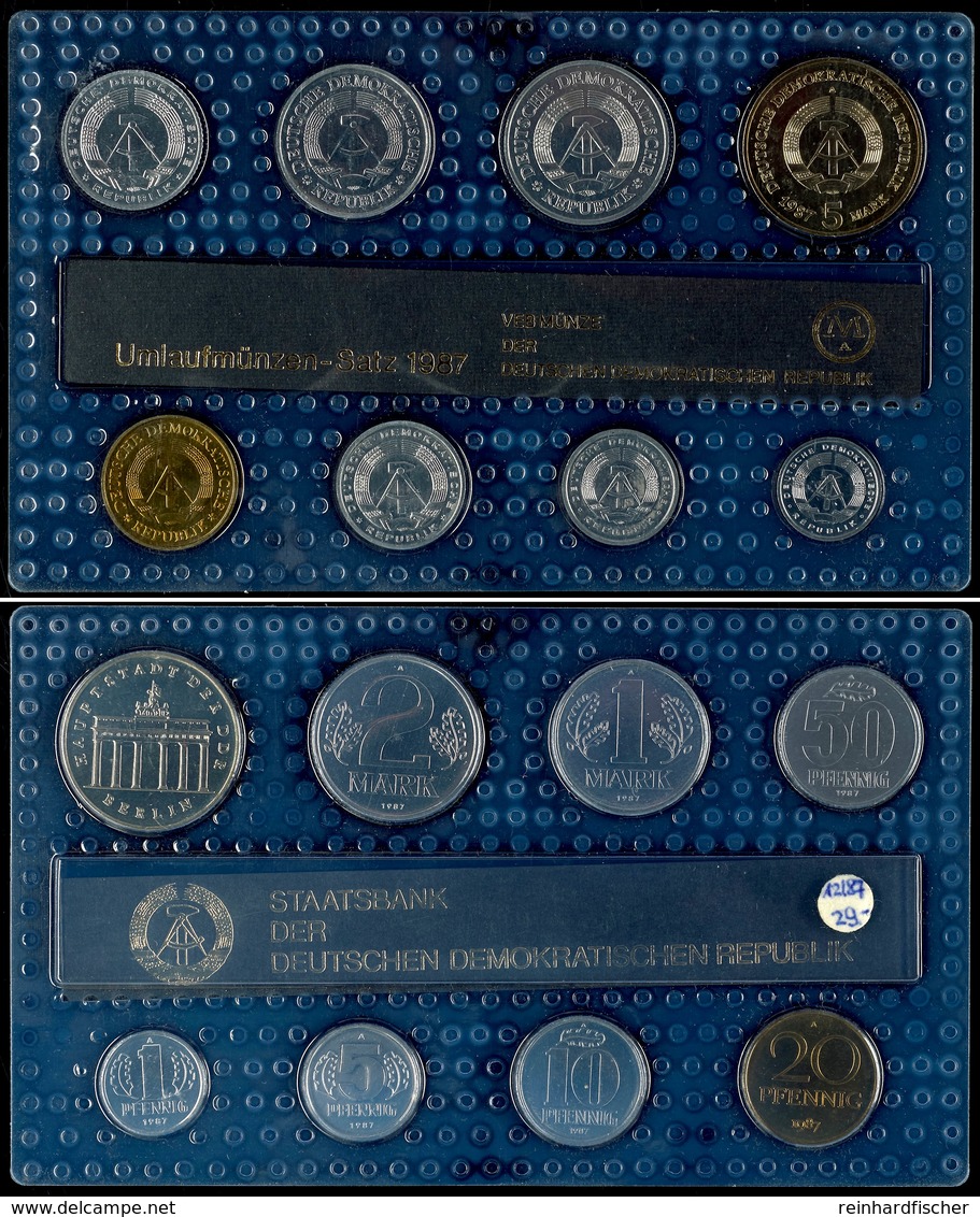 1  Pfennig Bis 5 Mark, 1897, Minisatz, Brandenburger Tor, Auflage Nur 8.000 Stück, In Noppenfolie, St.  St - Mint Sets & Proof Sets