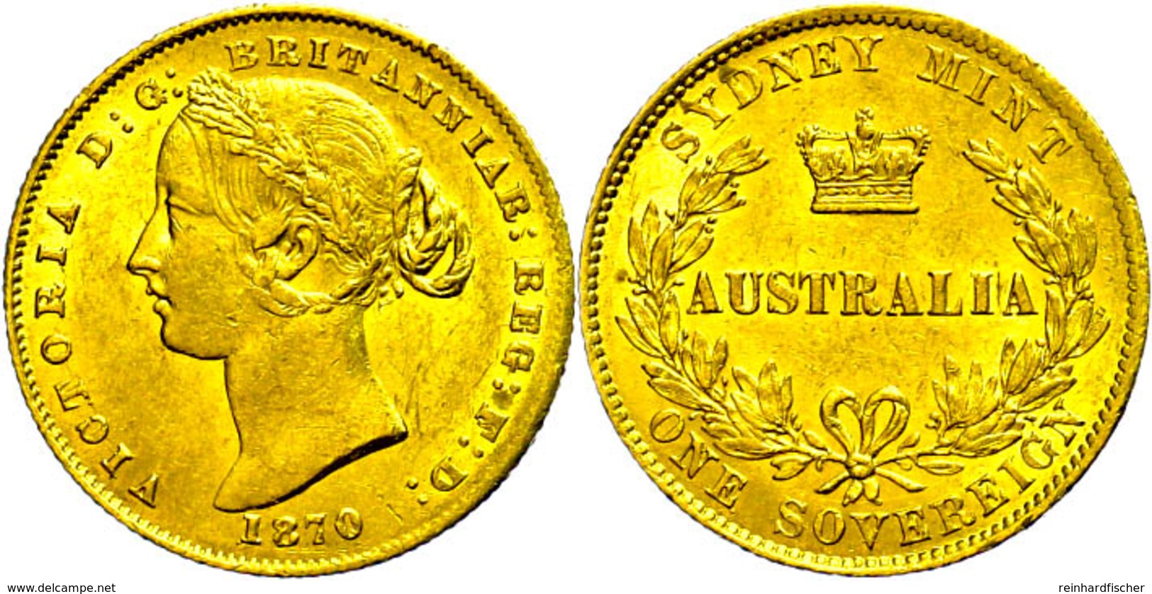 Sovereign, Gold, 1870, Victoria, Fb. 10, Wz. Rf., Ss-vz.  Ss-vz - Altri & Non Classificati