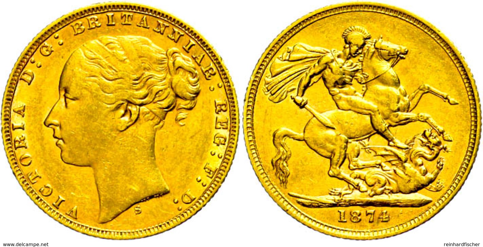 Pound, Gold, 1874, Victoria, Sydney, Fb. 15, Kl. Rf., Ss.  Ss - Altri & Non Classificati