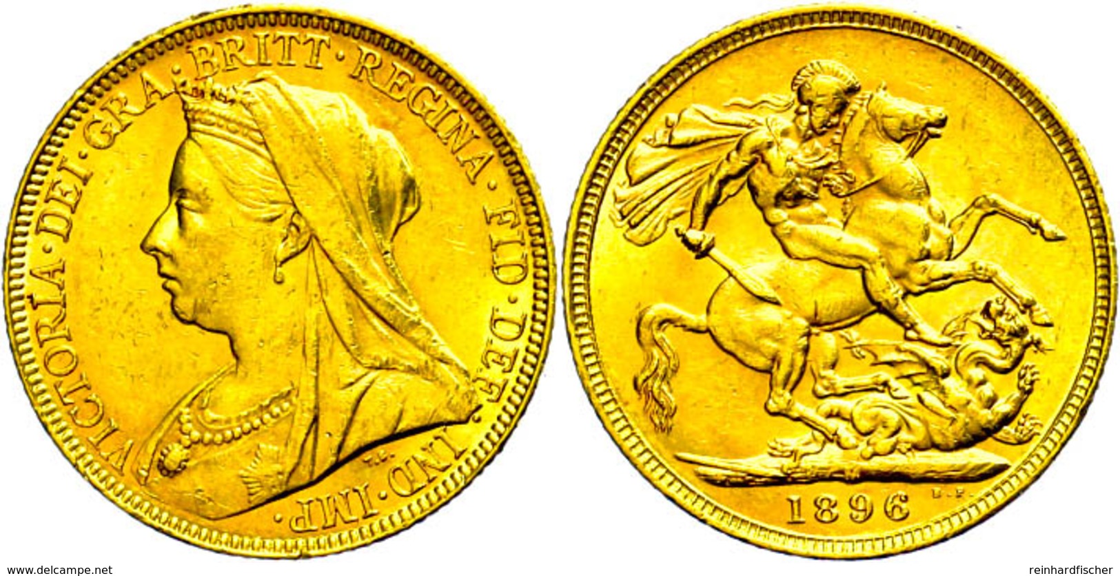 Pound, Gold, 1896, Victoria, Melbourne, Fb. 20, Kl. Kr., F. Vz. - Other & Unclassified