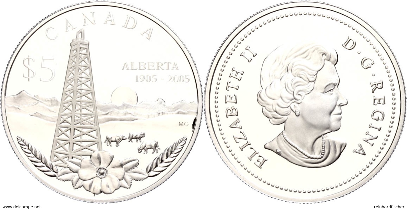 5 Dollars, 2005, 100 Jahre Alberta, KM 554, Schön 616, Im Etui Mit OVP Und Zertifikat, PP. Auflage Nur 20.000 Stück.  PP - Other & Unclassified