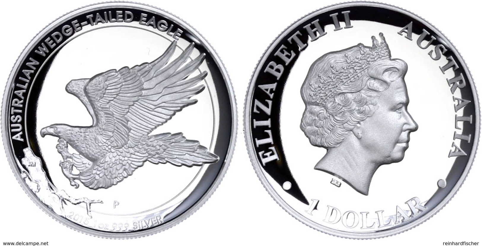 1 Dollar, 2015, Wedge Tailed Eagle, 1 Unze Silber, High Relief, Etui Mit OVP Und Zertifikat. Auflage Nur 10.000 Stück, P - Other & Unclassified