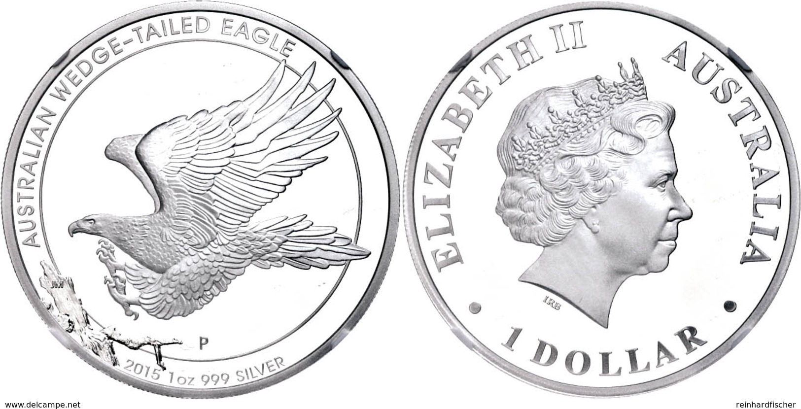 1 Dollar, 2015, Wedged Tailed Eagle, In Slab Der NGC Mit Der Bewertung PF70 Ultra Cameo, Flag Label. - Sonstige & Ohne Zuordnung