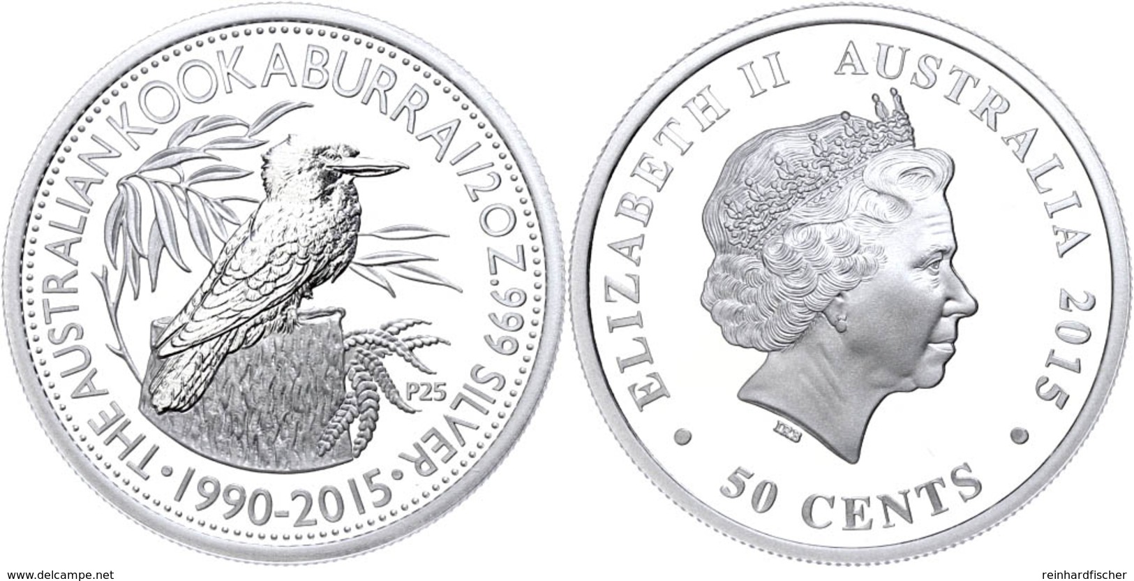 50 Cents, 2015, 25. Jahre Kookaburra - Coin Show In Beijing, 1/2 Unze Silber, Etui Mit OVP Und Zertifikat. Auflage Nur 2 - Altri & Non Classificati