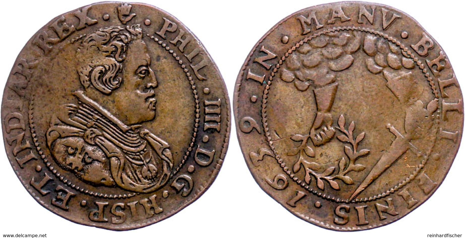 Jeton, Kupfer, 1639, Philipp IV., Dugn. 3939, Ss.  Ss - Other & Unclassified