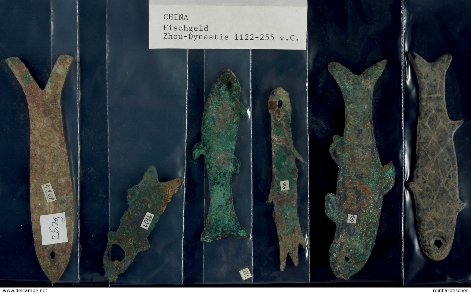 Zhou-Dynastie 1122-220 V. Chr., Lot Von Sechs Stück Æ-Fischgeld. Erhaltung Meist Ss. - Chinese