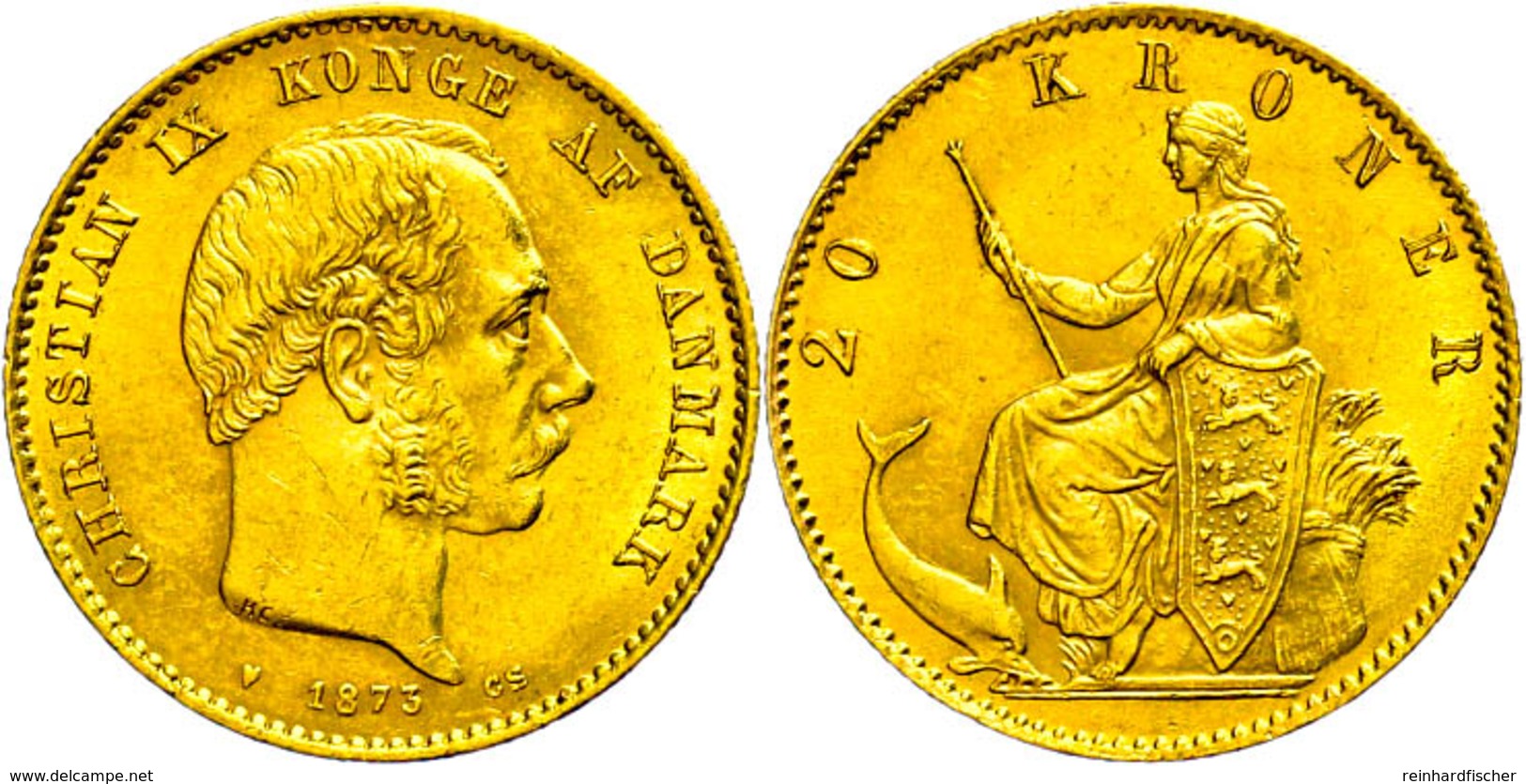 20 Kronen, Gold, 1873, Christian IX., Fb. 295, Vz.  Vz - Denmark