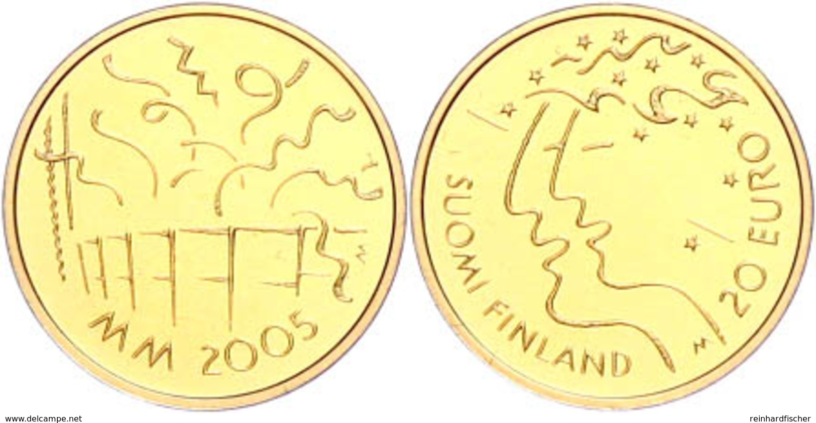 20 Euro, Gold, 2005, 10. Leichtathletik-Weltmeisterschaften In Helsinki, Fb. 18, 900er Gold, 1,73 G, In Kapsel, In Origi - Finland