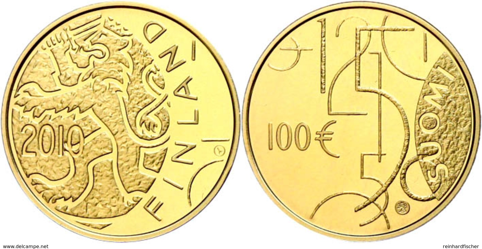 100 Euro, Gold, 2010, 150 Jahre Münzrecht Für Finnland, 5,18 G Fein, KM 150, In Kapsel, In Originalausgabeschatulle Der  - Finland