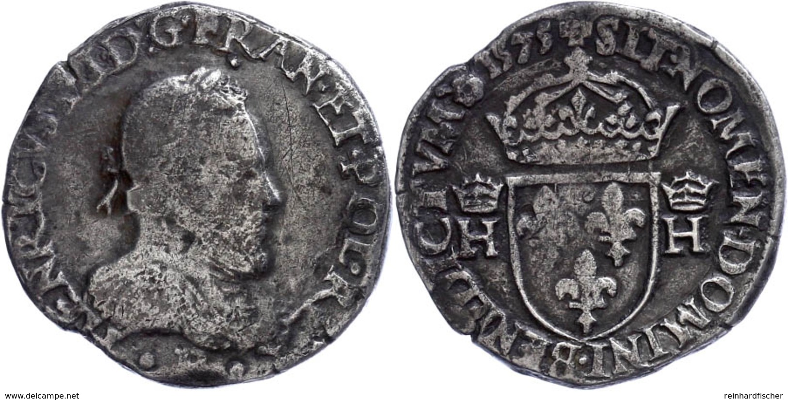 Teston, 1575, Henri III., Ss.  Ss - Other & Unclassified