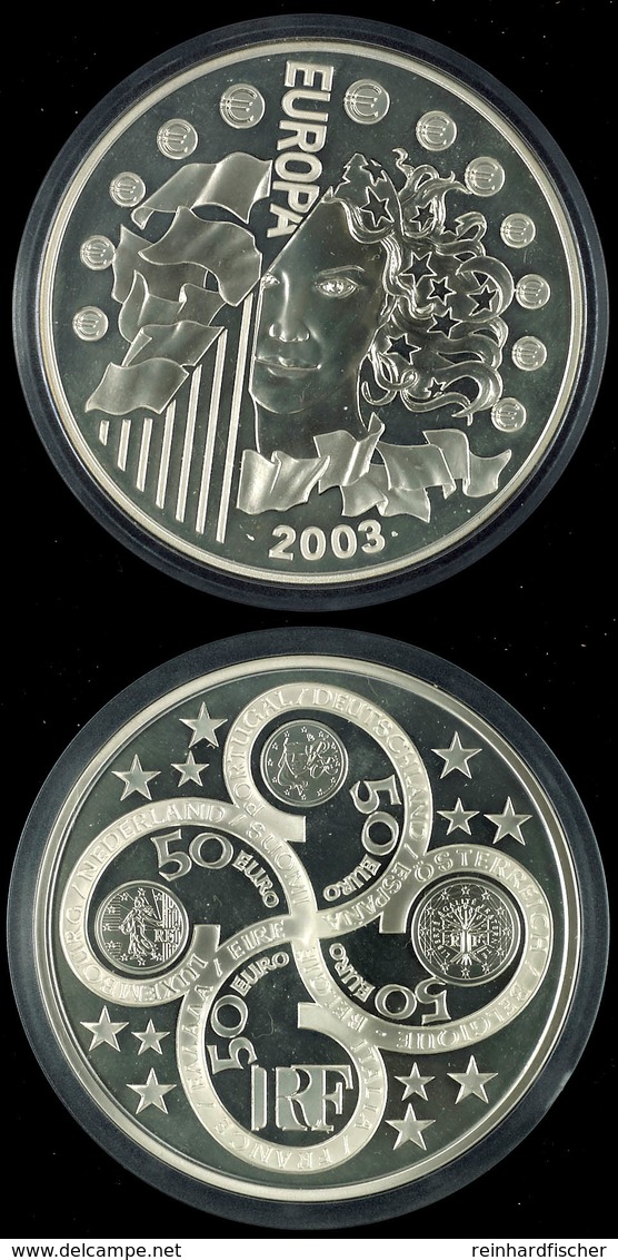 50 Euro, 1 Kg Silber, 2003, Europäische Währungsunion, KM 1340, In Ausgabeschatulle, Ohne Zertifikat! PP.  PP - Other & Unclassified