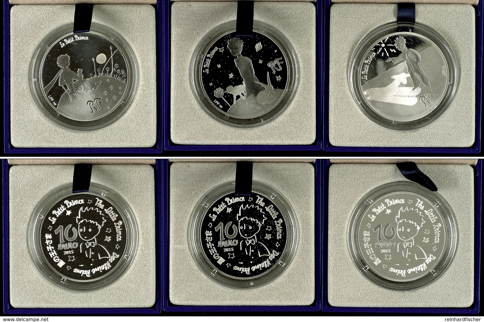 Set Zu 3x 10 Euro, 2015, Le Petit Prince, Je 900er Silber, In Etuis Mit OVPs Und Zertifikaten. Auflage Je Münze 5.000 St - Other & Unclassified