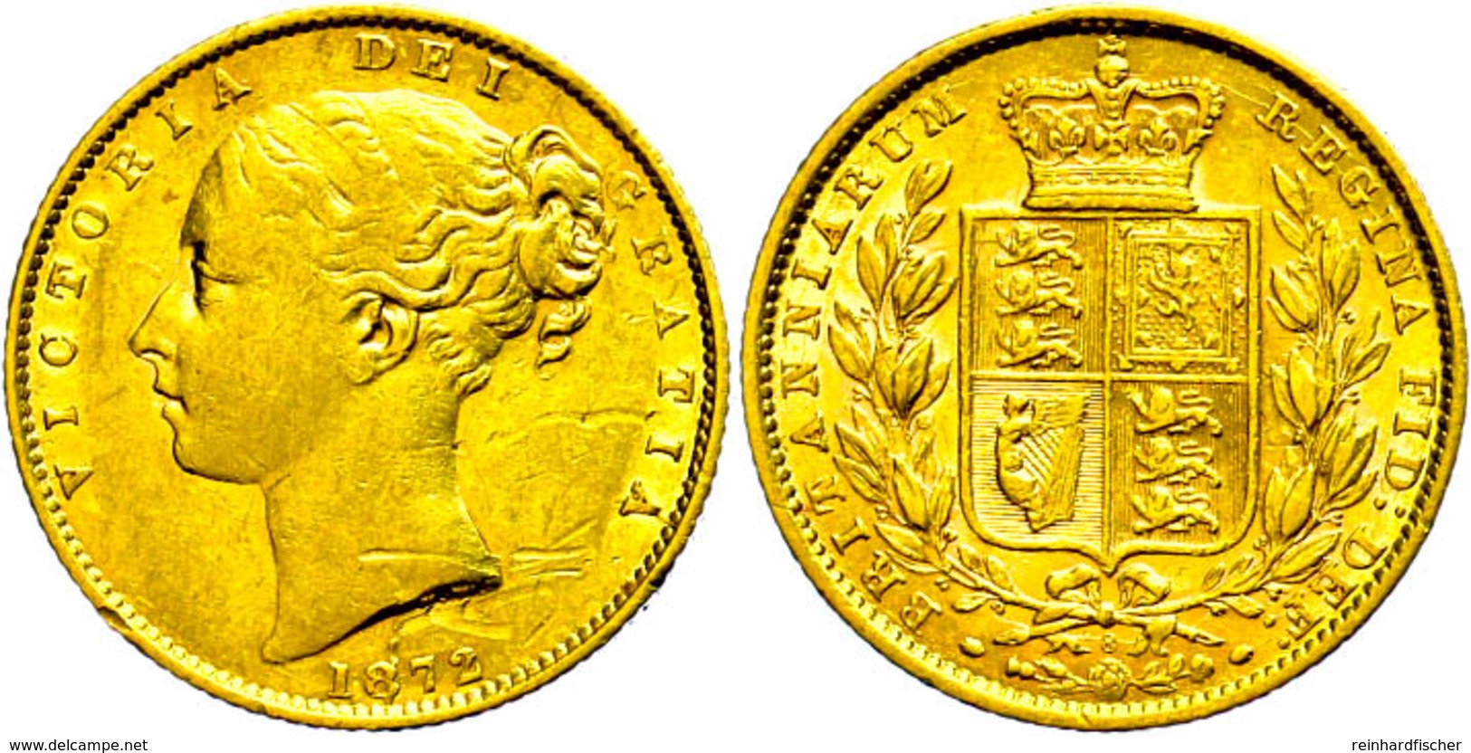 Sovereign, Gold, 1872, Victoria, Stempel Nr. 8, Fb. 387i, Kratzer Auf Dem Avers, Kl. Rf., Ss.  Ss - Other & Unclassified