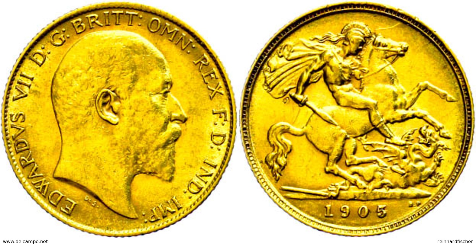 1/2 Sovereign, Gold, 1905, Edward VII., Fb. 401, Kl. Kratzer Auf Dem Revers, Ss-vz.  Ss-vz - Other & Unclassified