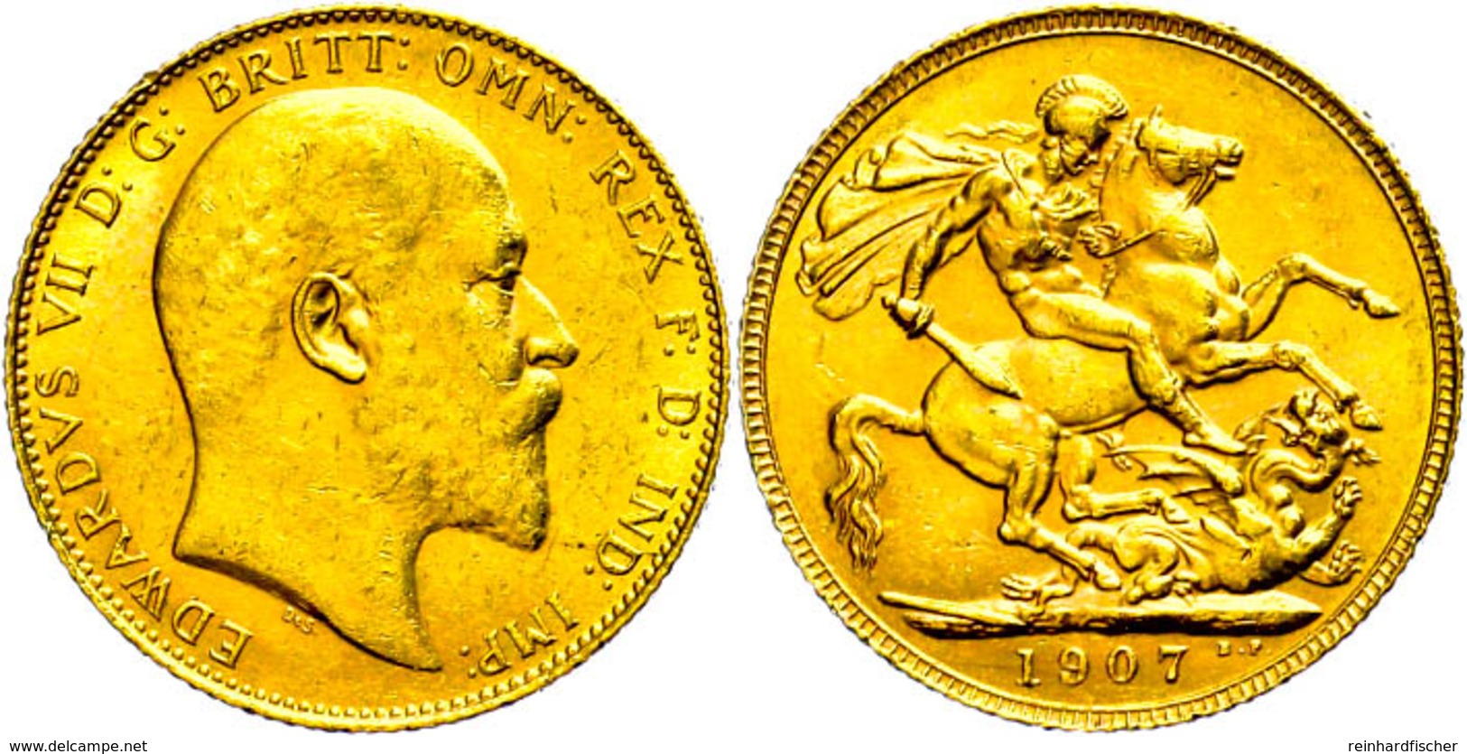 Sovereign, Gold, 1907, Edward VII., Fb. 400, Ss-vz.  Ss-vz - Altri & Non Classificati