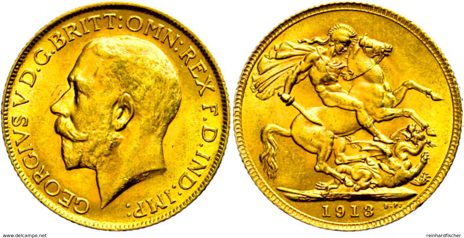 Sovereign, Gold, 1913, George V., Fb. 404, Vz.  Vz - Other & Unclassified