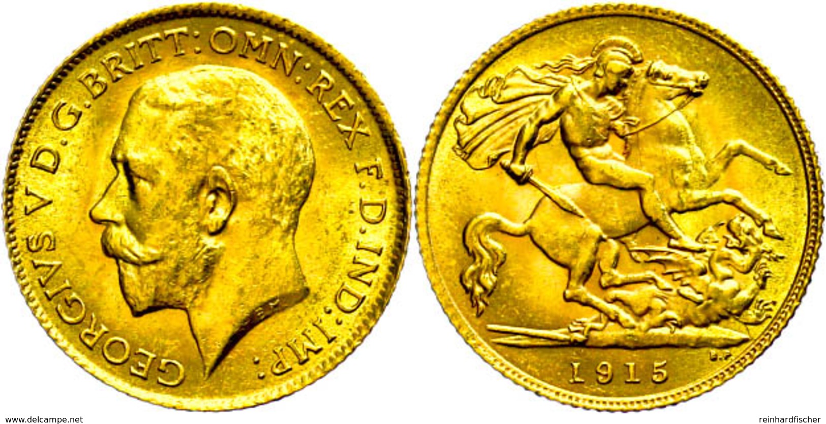 1/2 Sovereign, Gold, 1915, George V., Fb. 405, Vz.  Vz - Altri & Non Classificati