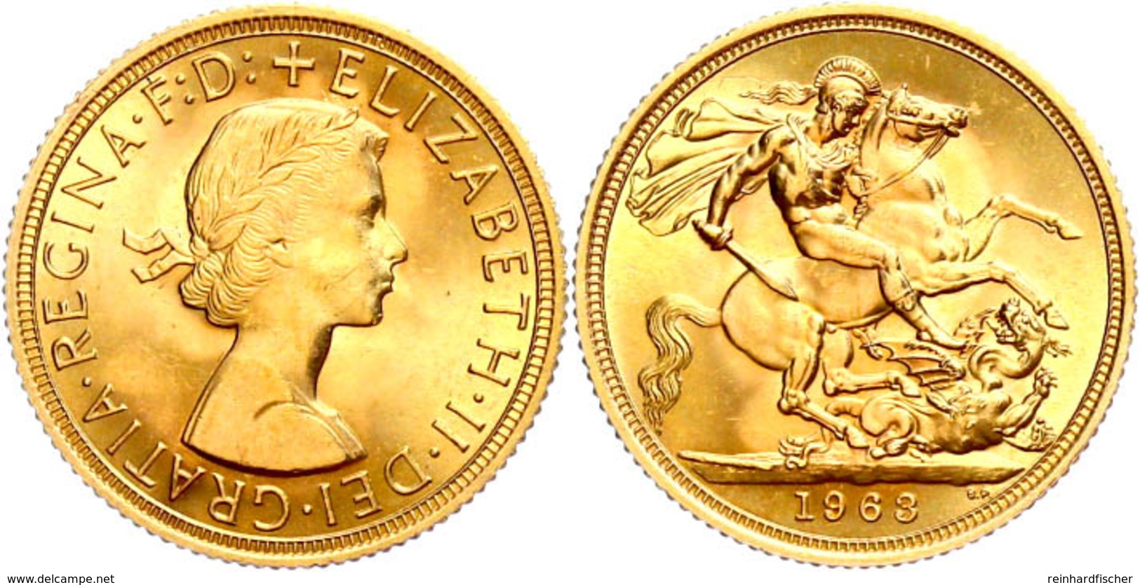 Sovereign, Gold, 1963, Elisabeth II., Fb. 417, Vz-st.  Vz-st - Altri & Non Classificati