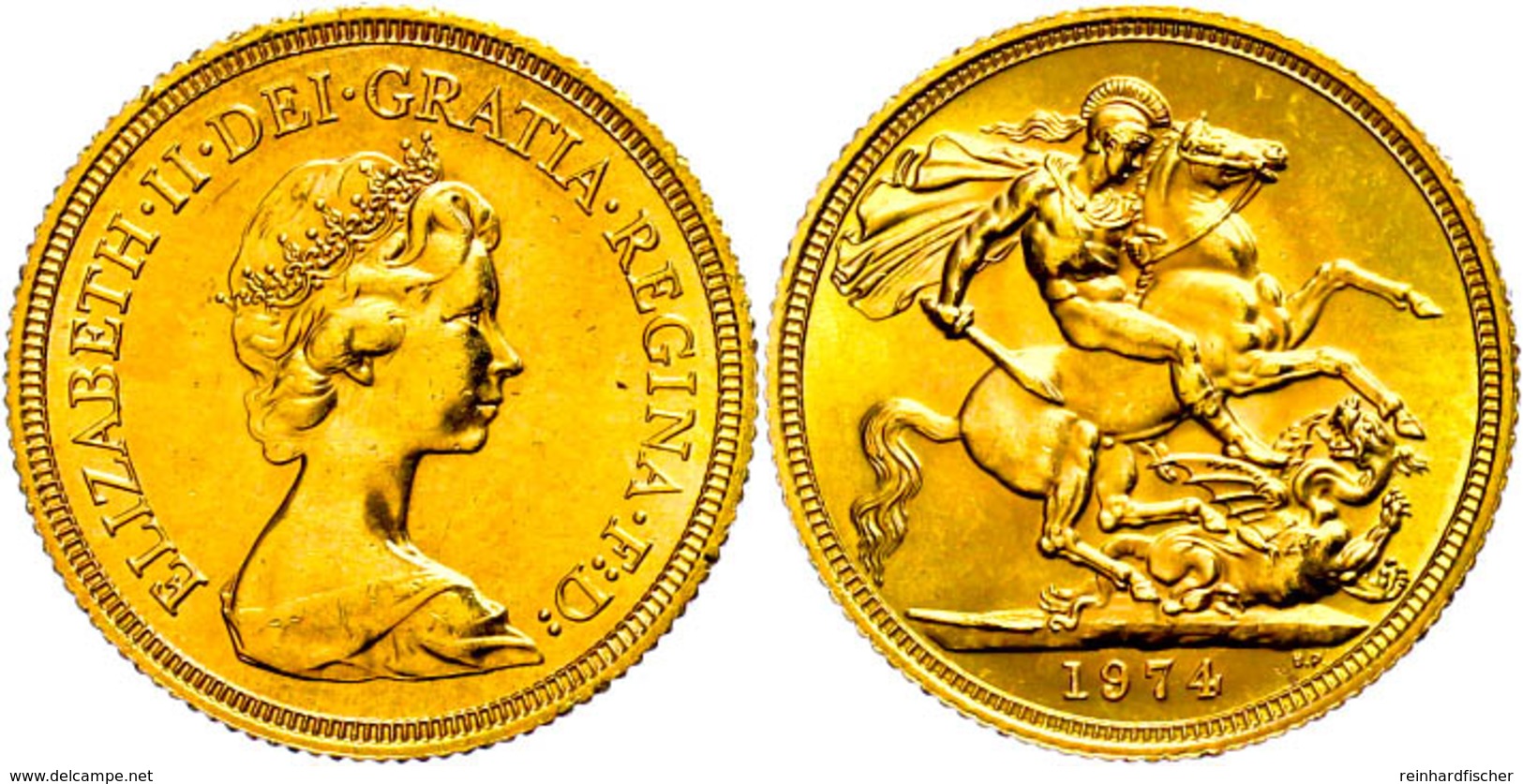 Sovereign, Gold, 1974, Elisabeth II., Fb. 418, Vz-st.  Vz-st - Altri & Non Classificati