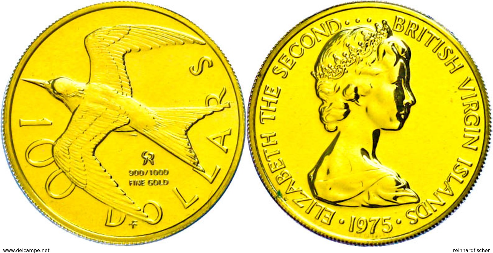 Britische Jungferninseln, 100 Dollars, Gold, 1975, Fb. 1, 6,39g Fein, Im Blister (bestoßen), St.  St - Other & Unclassified