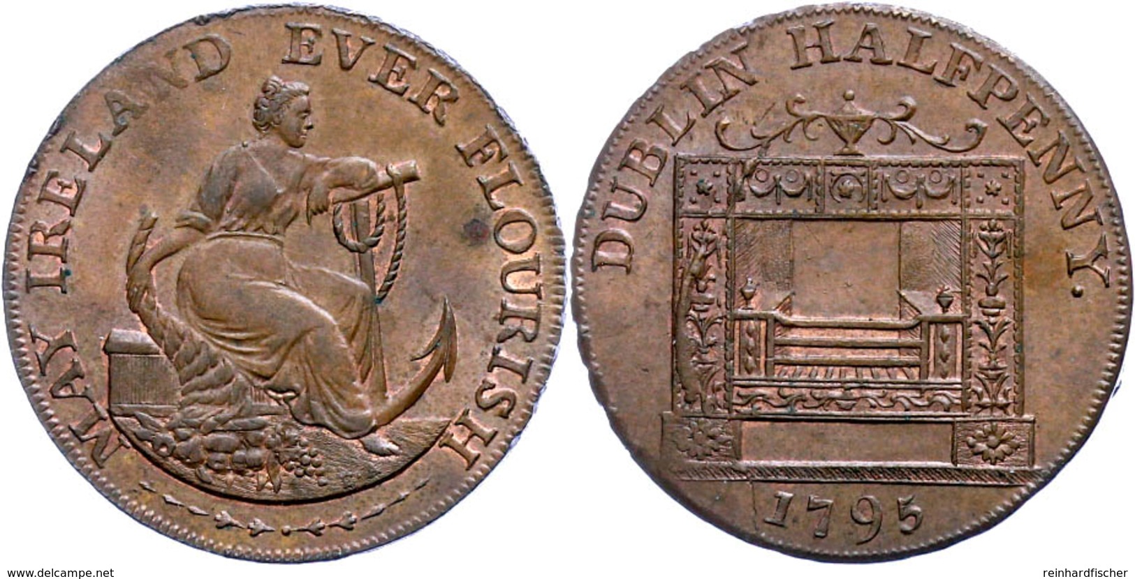 Dublin, Parker's Halfpenny, 1795, Vz.  Vz - Ireland