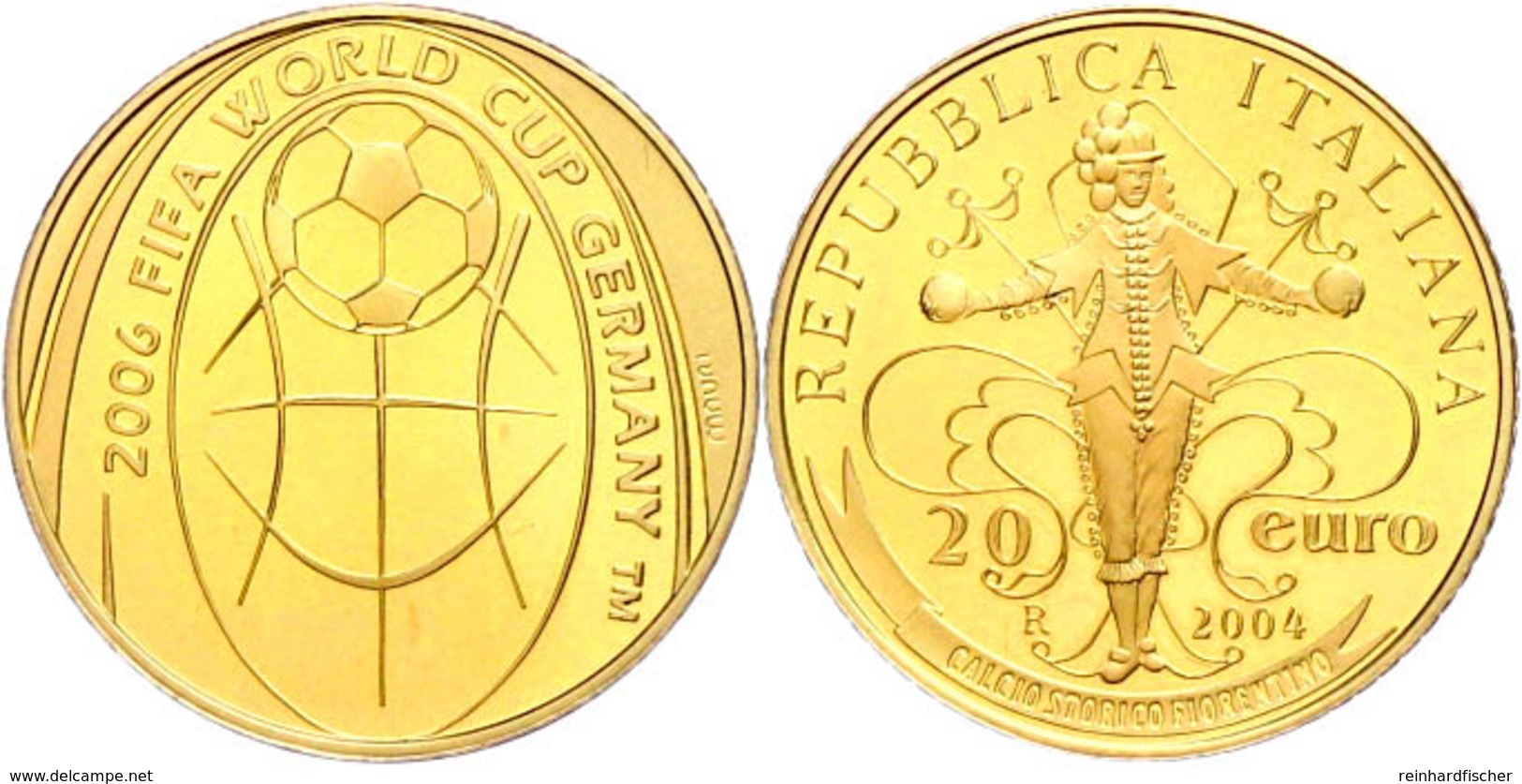 20 Euro, Gold, 2004, XVIII. Fußball-Weltmeisterschaft 2006 In Deutschland, 5,8 G Fein, Fb. 1546, In Kapsel, In Ausgabesc - Other & Unclassified