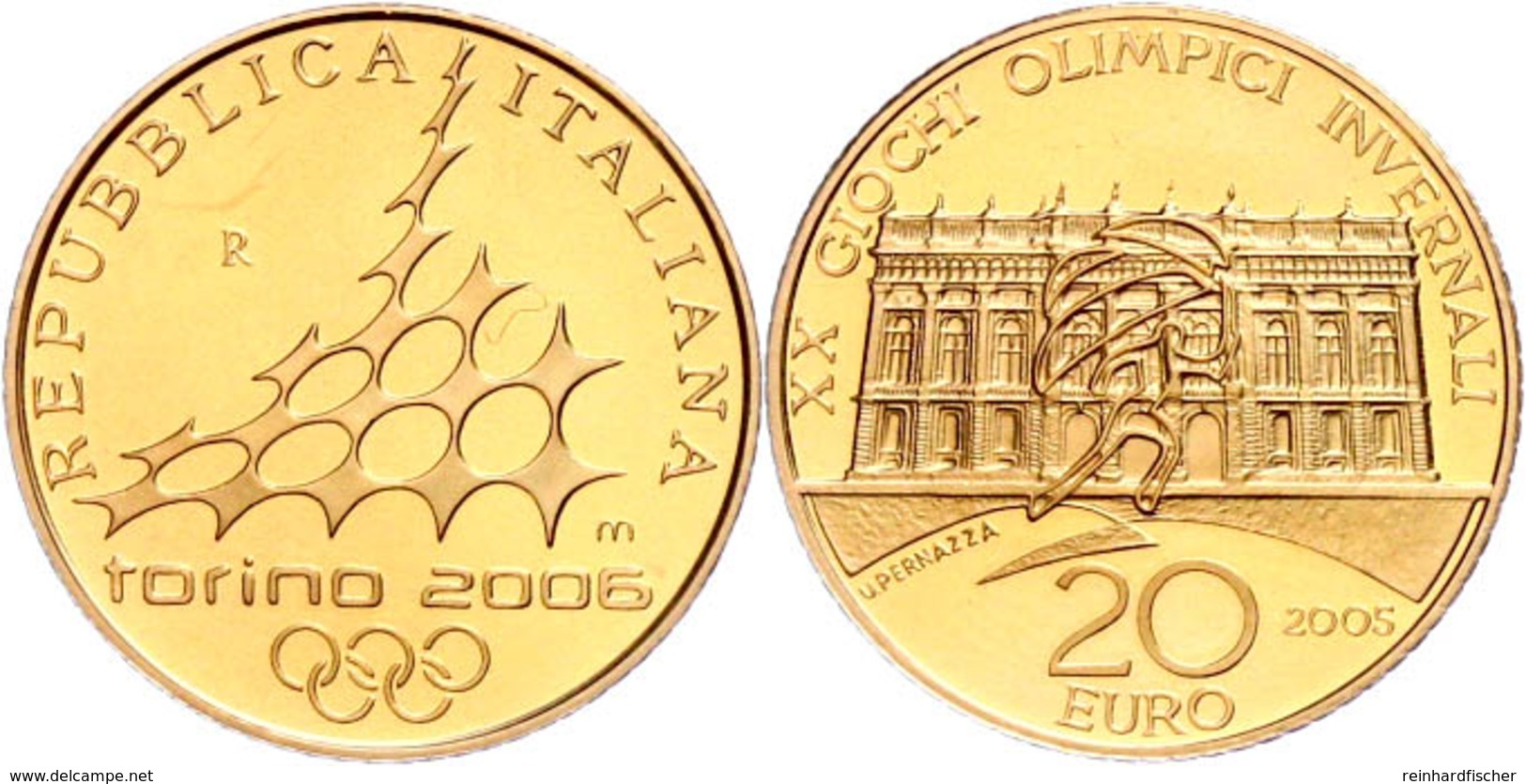 20 Euro, Gold, 2006, XX. Olympische Winterspiele 2006 In Turin-1. Ausgabe-Palazzo Madama In Turin, 5,8 G Fein, Fb. 1551, - Other & Unclassified